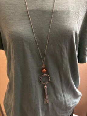Paparazzi Bold Balancing Act Brown Necklace With Earrings